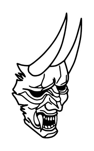 Devils Head With Long Horns Tattoo Meaning, PNG and SVG