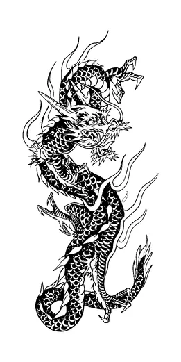 Dragon Tattoo Meaning, PNG and SVG