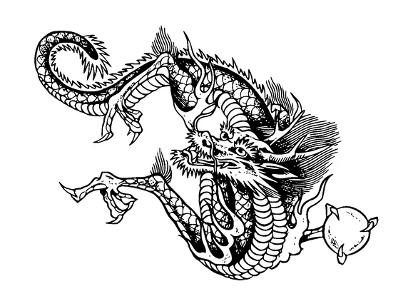 Dragon Tattoo Meaning, PNG and SVG