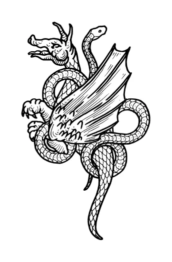 Dragon And Snake Tattoo Meaning, PNG and SVG