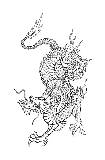 Dragon Crawling Tattoo Meaning, PNG and SVG