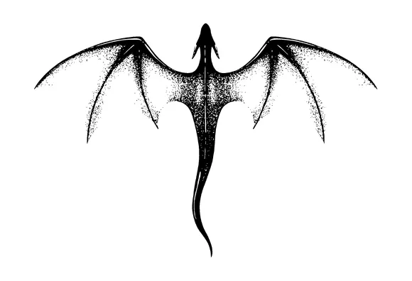 Dragon Flying Top View Tattoo Meaning, PNG and SVG