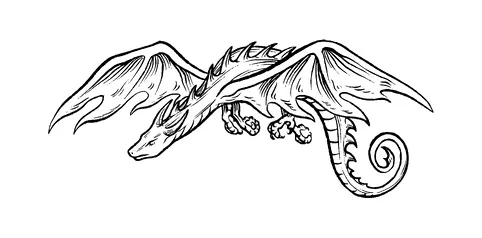 Dragon With Wings Tattoo Meaning, PNG and SVG