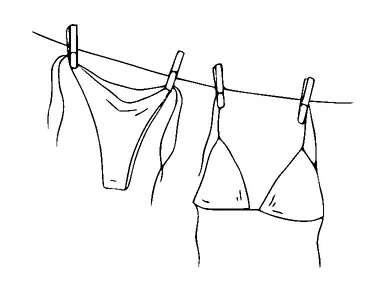 Drying Bikini Tattoo Meaning, PNG and SVG