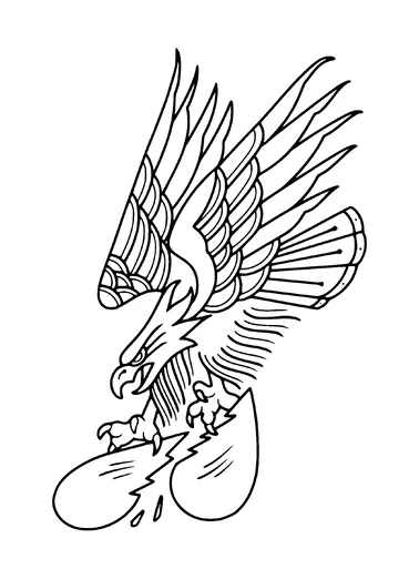 Eagle Ripping Heart Tattoo Meaning, PNG and SVG