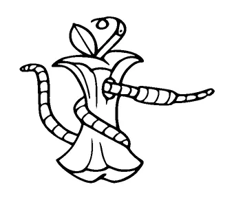 Eaten Apple And Worm Tattoo Meaning, PNG and SVG