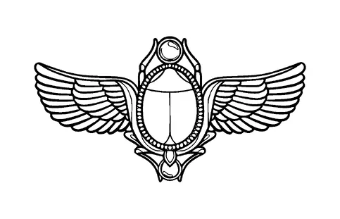 Egyptian Cartouche Bug Wings Tattoo Meaning, PNG and SVG