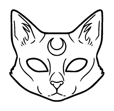 Empty Eye Cat Head Tattoo Meaning, PNG and SVG