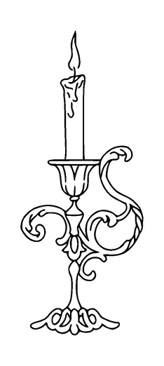 Fancy Candle Holder Tattoo Meaning, PNG and SVG