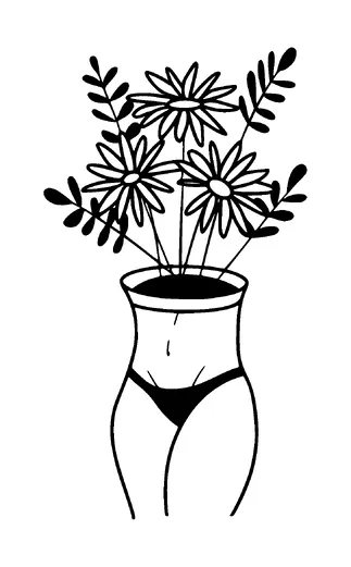 Female Body Vase With Flowers Tattoo Meaning, PNG and SVG