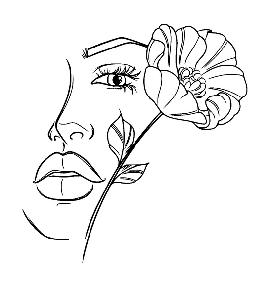 Female Face With Flower Tattoo Meaning, PNG and SVG