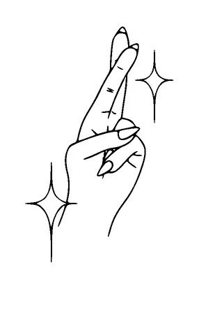 Fingers Crossed Tattoo Meaning, PNG and SVG