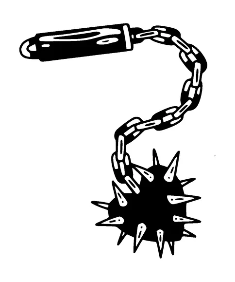 Flail Weapon With Heart Tattoo Meaning, PNG and SVG