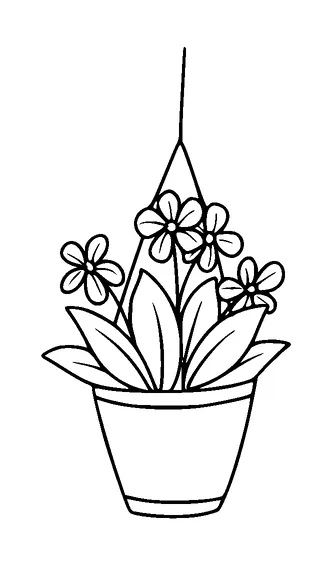 Flower Pot Hanging Tattoo Meaning, PNG and SVG