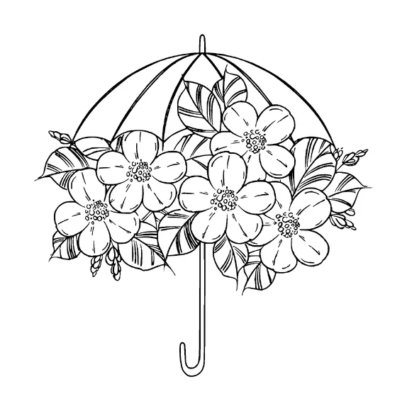 Flower Under Umbrella Tattoo Meaning, PNG and SVG