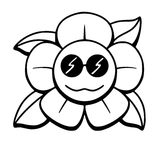 Flower With Circle Sunglasses Tattoo Meaning, PNG and SVG