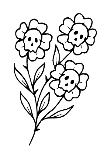 Flower With Skull Tattoo Meaning, PNG and SVG