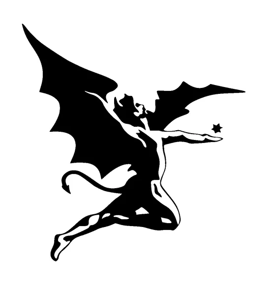 Flying Devil Silhouette Tattoo Meaning, PNG and SVG