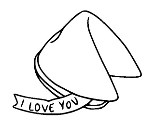 Fortune Cookie I Love You Tattoo Meaning, PNG and SVG