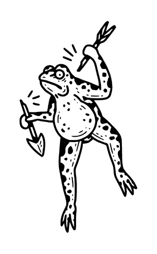 Frog Breaking Arrow Tattoo Meaning, PNG and SVG