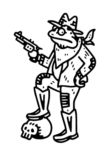 Frog Dressed As Cowboy Tattoo Meaning, PNG and SVG