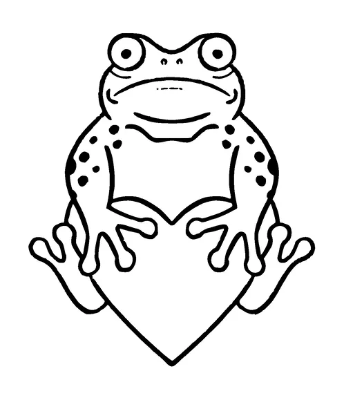 Frog Holding Heart Tattoo Meaning, PNG and SVG