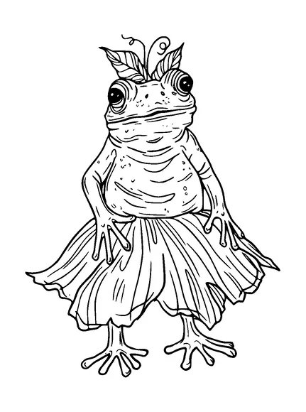 Frog In Skirt Tattoo Meaning, PNG and SVG