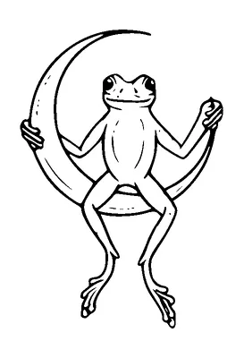 Frog Sitting On Moon Tattoo Meaning, PNG and SVG