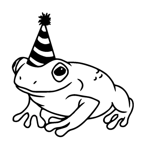 Frog With Birthday Hat Tattoo Meaning, PNG and SVG