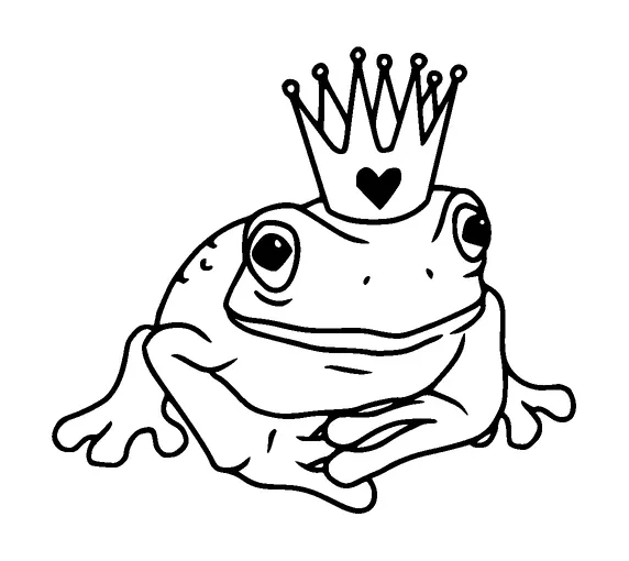 Frog With Crown Tattoo Meaning, PNG and SVG