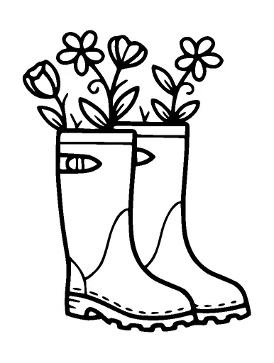 Garden Boots With Flowers Tattoo Meaning, PNG and SVG