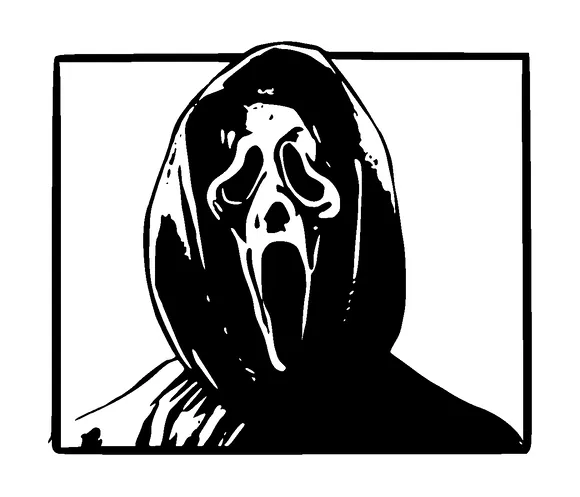 Ghost Face From Scream In Frame Tattoo Meaning, PNG and SVG