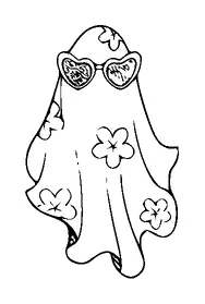 Ghost With Heart Sunglasses Tattoo Meaning, PNG and SVG