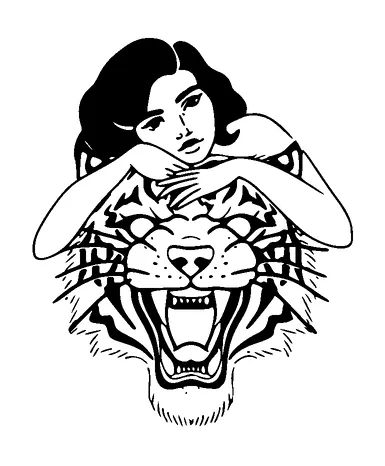 Girl Hugging Lion Head Tattoo Meaning, PNG and SVG