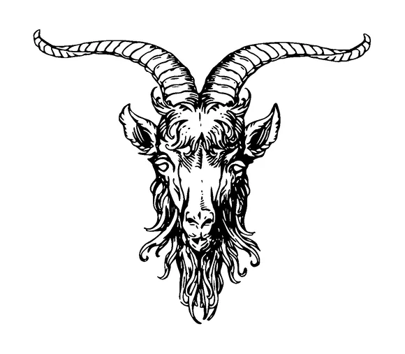 Goats Head Tattoo Meaning, PNG and SVG