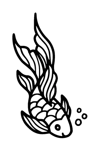 Goldfish Small Tattoo Meaning, PNG and SVG