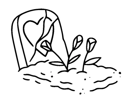 Gravestone Heart Flowers Tattoo Meaning, PNG and SVG