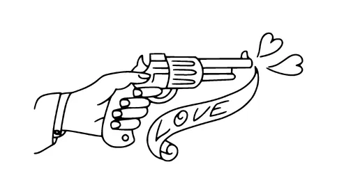 Gun Shooting Love Tattoo Meaning, PNG and SVG