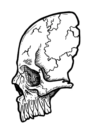 Half Cut Skull Tattoo Meaning, PNG and SVG