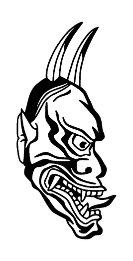 Half Head Of Devil Tattoo Meaning, PNG and SVG