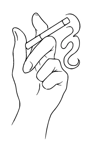 Hand And Cigarette Tattoo Meaning, PNG and SVG