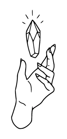 Hand And Crystal Tattoo Meaning, PNG and SVG