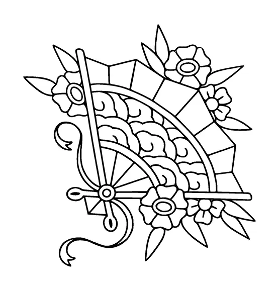 Hand Fan With Flowers Tattoo Meaning, PNG and SVG