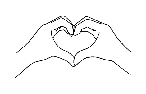 Hand Heart Gesture Tattoo Meaning, PNG and SVG