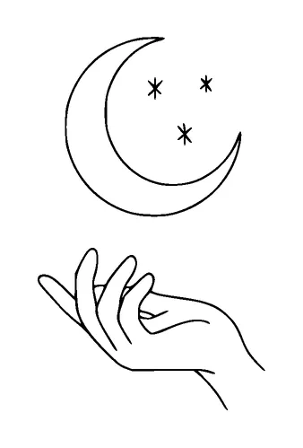 Hand Holding Moon Tattoo Meaning, PNG and SVG