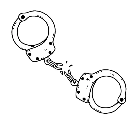 Handcuffs Broken Tattoo Meaning, PNG and SVG