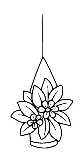 Hanging Flower Plant Tattoo Meaning, PNG and SVG