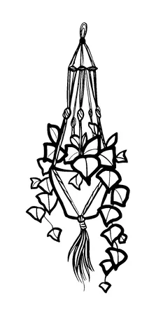 Hanging Plant Tattoo Meaning, PNG and SVG