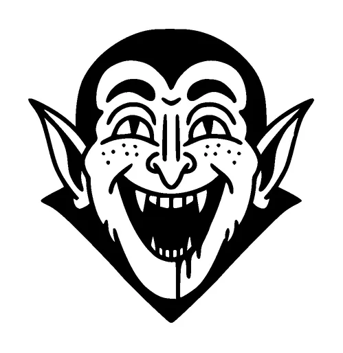 Happy Dracula Tattoo Meaning, PNG and SVG