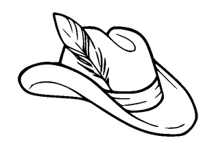 Hat With Feather Tattoo Meaning, PNG and SVG